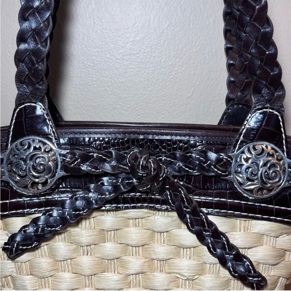 Brighton Candice Straw and Leather Shoulder Bag - Picture 4 of 12